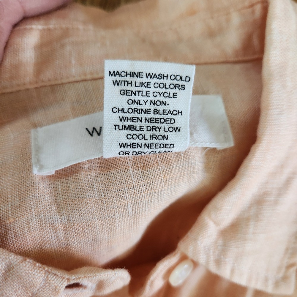 Workshop Republic Clothing Women's‎ Med 100% Linen Button Down Shirt Coastal - Picture 9 of 9